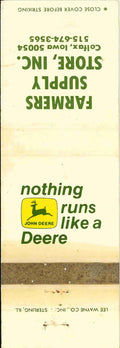John Deere Matchbook Cover 2 Leg Farmers Supply Store Caolfax IA