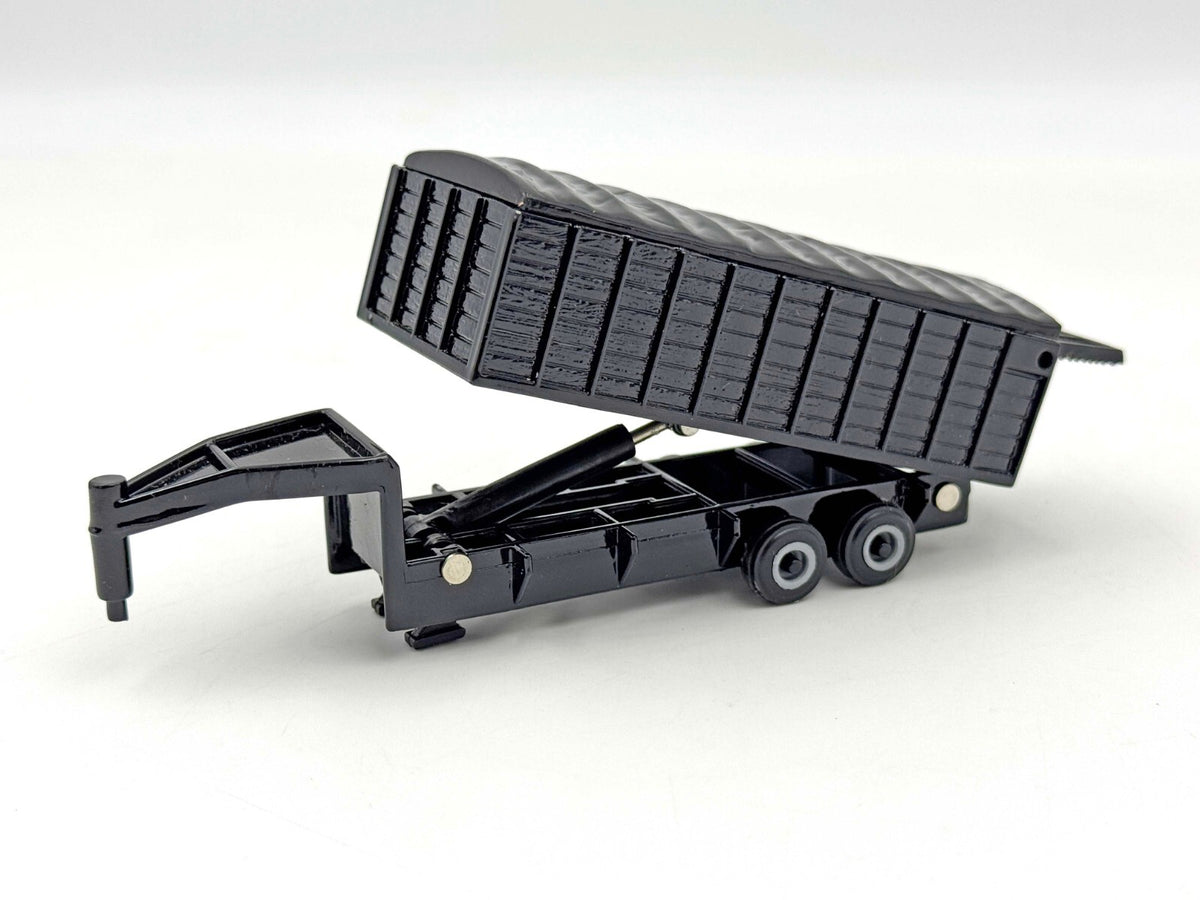 1/64 Black Gooseneck Grain Trailer Tiltbed Fifth Wheel