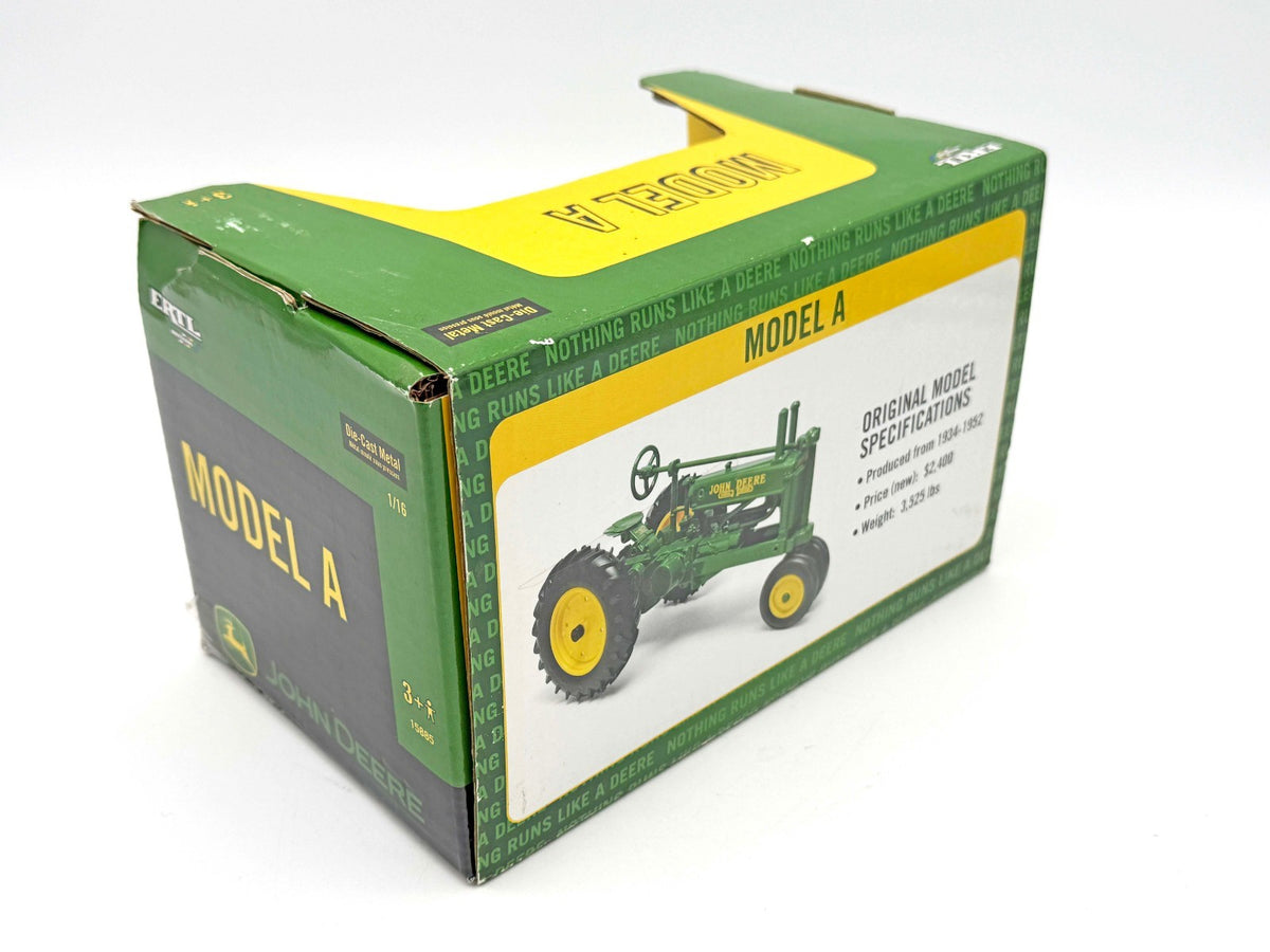 1/16 John Deere Unstyled Model A Tractor on Rubber With Narrow Front