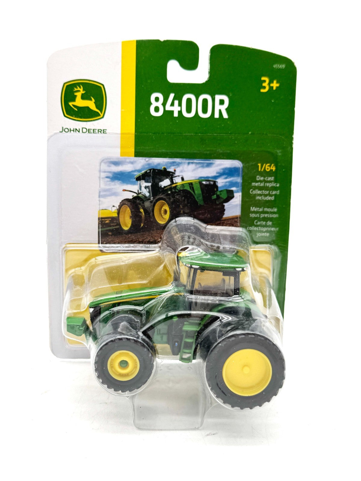 1/64 John Deere 8400R Tractor With Triples On Rear & Dual Front Wheel Assist