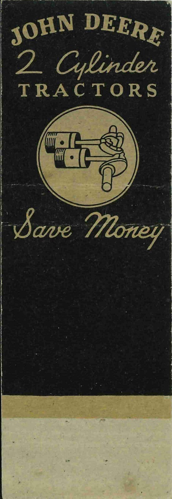 John Deere Matchbook Cover A w/ Mower Worley Imp Co Dexter MO