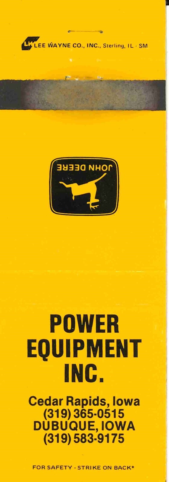 John Deere Matchbook 2 Leg Power Equipment Inc Cedar Rapids & Dubuque Iowa