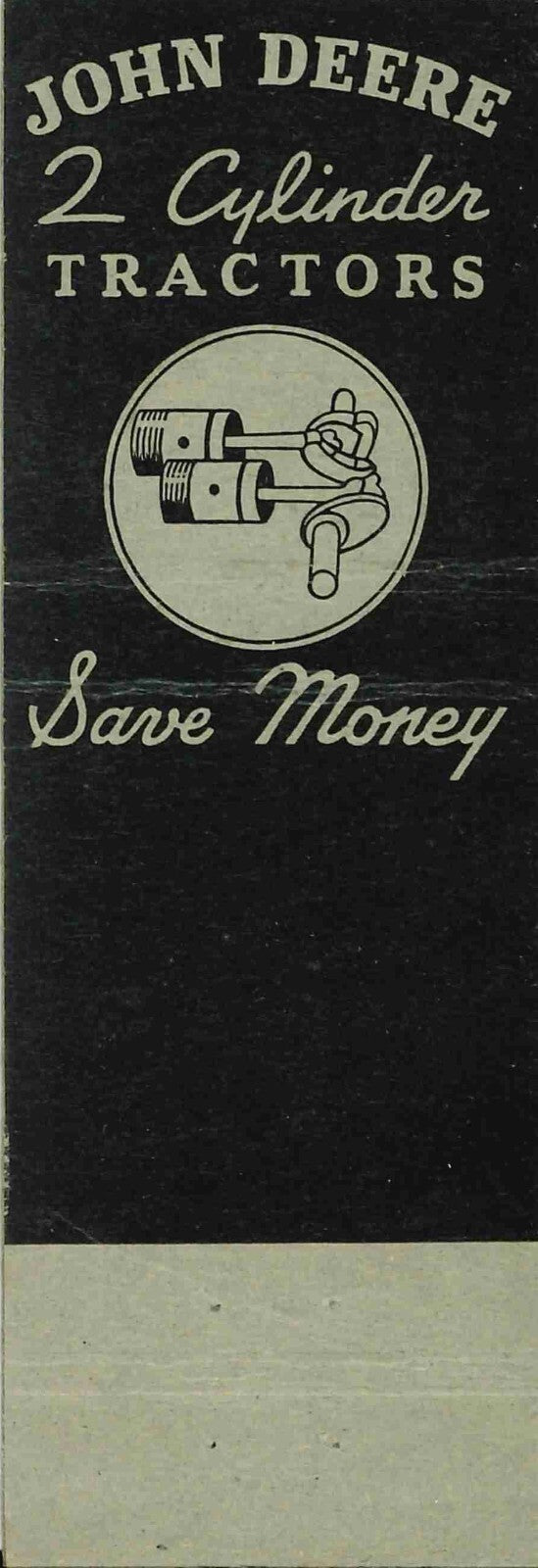 John Deere Matchbook Cover A w/ Mower G H & W Implt CO Perry Iowa