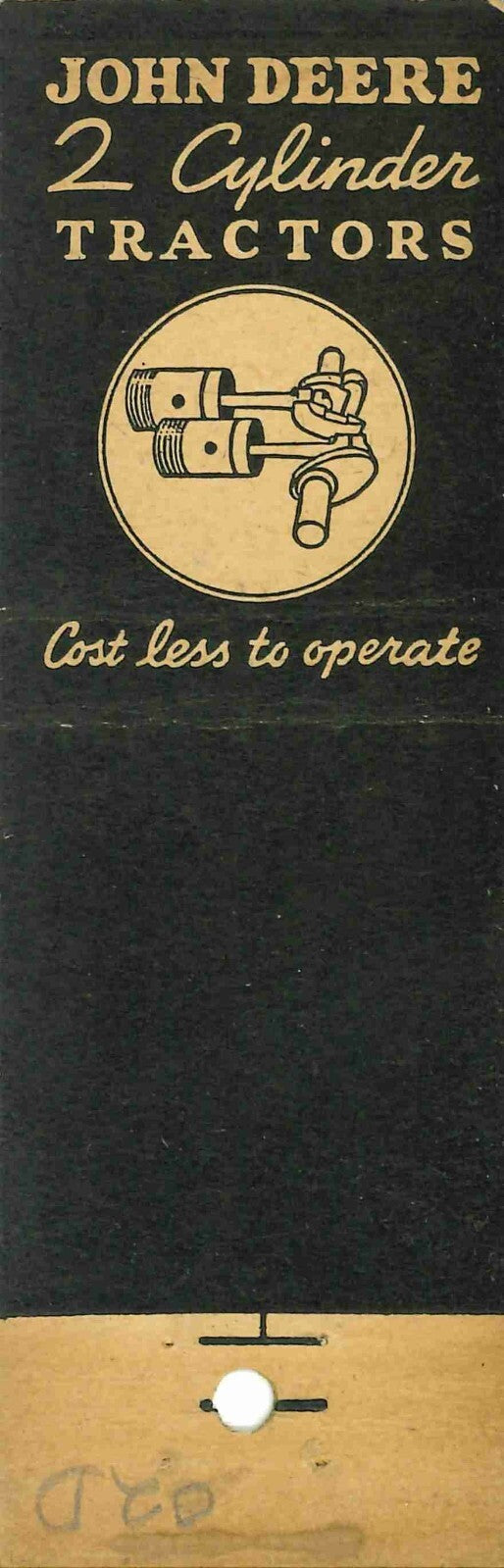 John Deere Matchbook Cover QFE Farmers COOP Exchange Wauneta Imperial Nebraska