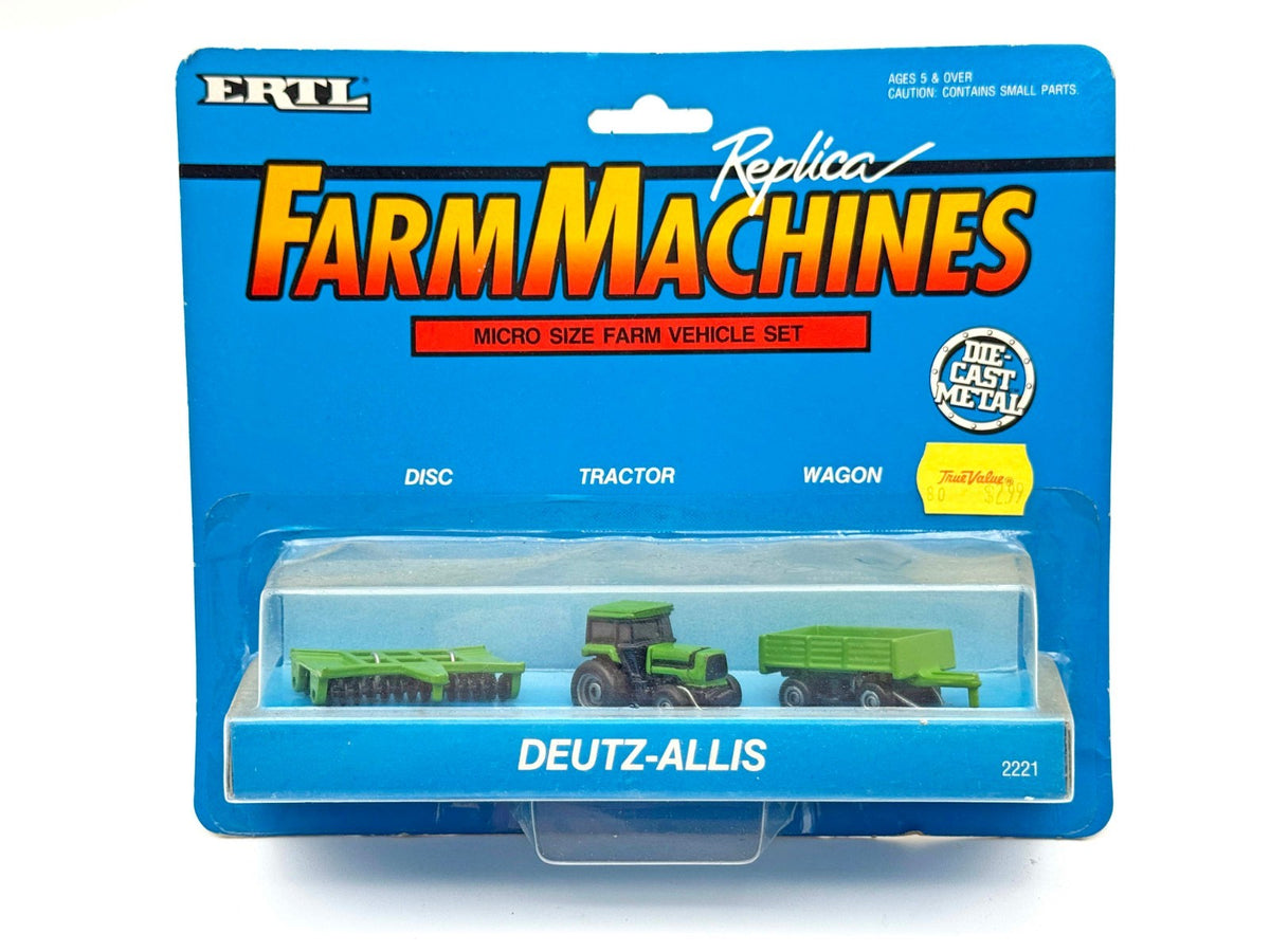Deutz Allis Green Micro Size Farm Set Ertl Tractor Disk Wagon