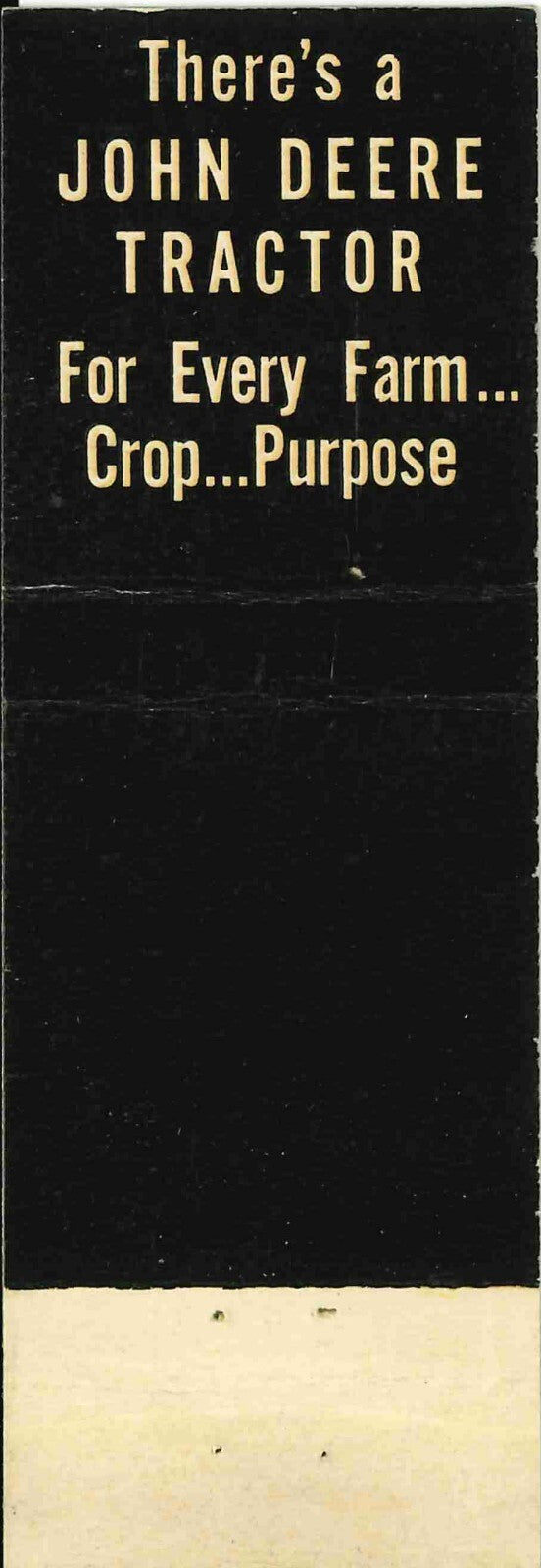 John Deere Matchbook Cover G S Sparks Monroeville OH