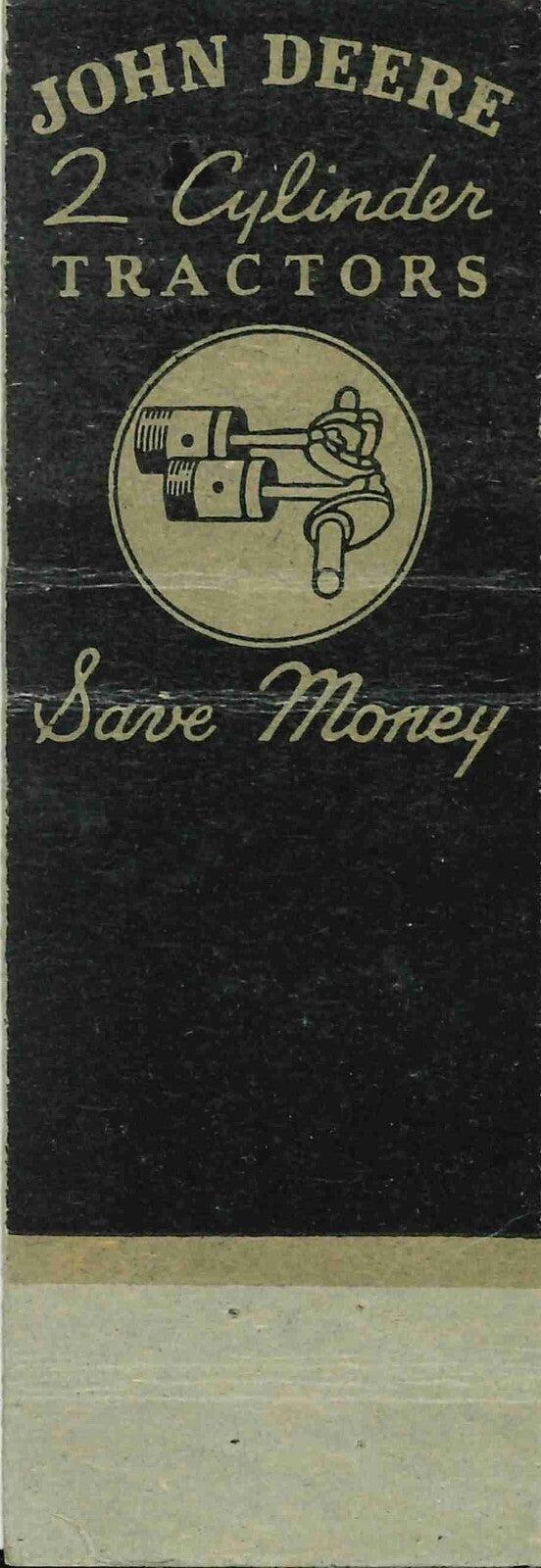 John Deere Matchbook Cover A w/ Mower Jared Imp Sales Sullivan Indiana