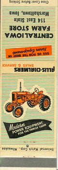 Matchbook Cover Allis Chalmers Central Iowa Farm Store Marshalltown Iowa