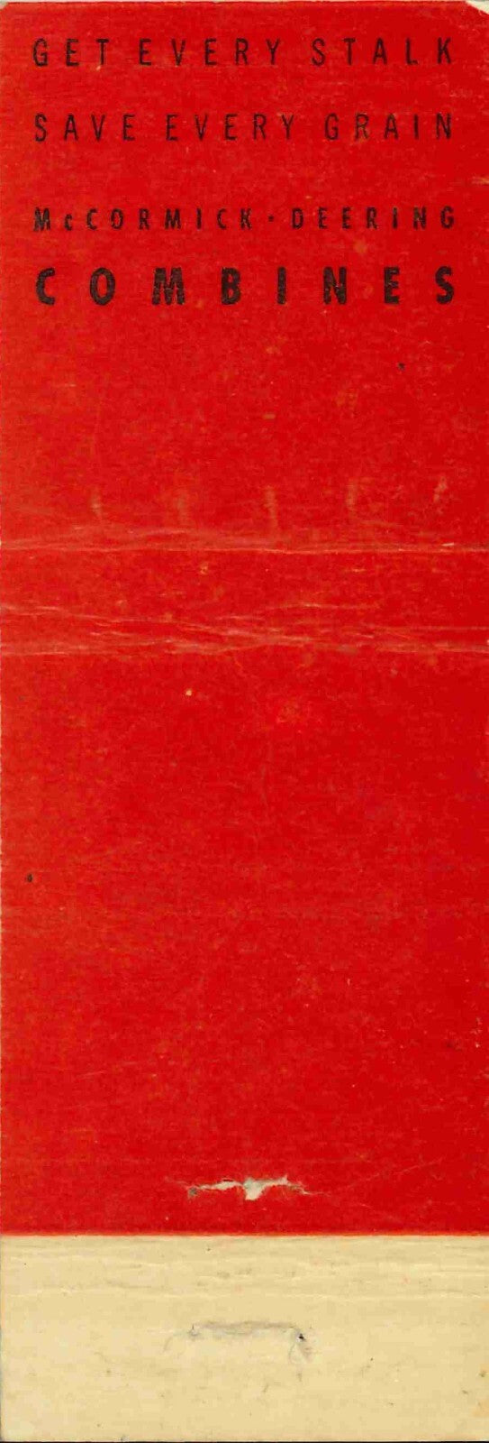 Matchbook Cover International Harvester Combine C H Robnett Carthage Illinois