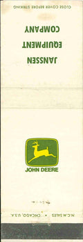John Deere Matchbook Cover 2 Leg Janssen Equip CO