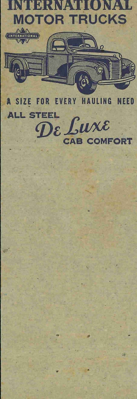 Matchbook Cover Farmall H Combine Truck Schoeneman Imp Co Ackley Iowa