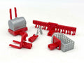 1/64 Red Implement Accessory Lot Sprayer, Digger, Cultivator, Bale Mover, Box