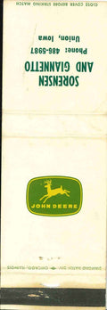 John Deere Matchbook Cover 4 Leg Sorensen Giannetto Union IA