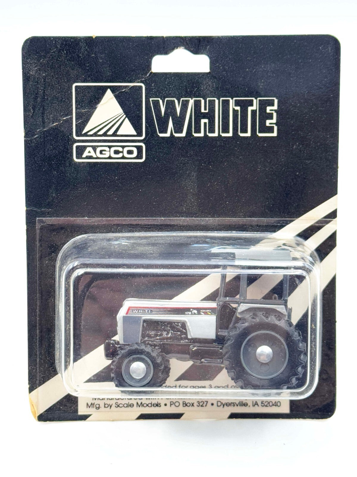 1/64 White 170 Tractor With FWA, Cast Body Black Engine