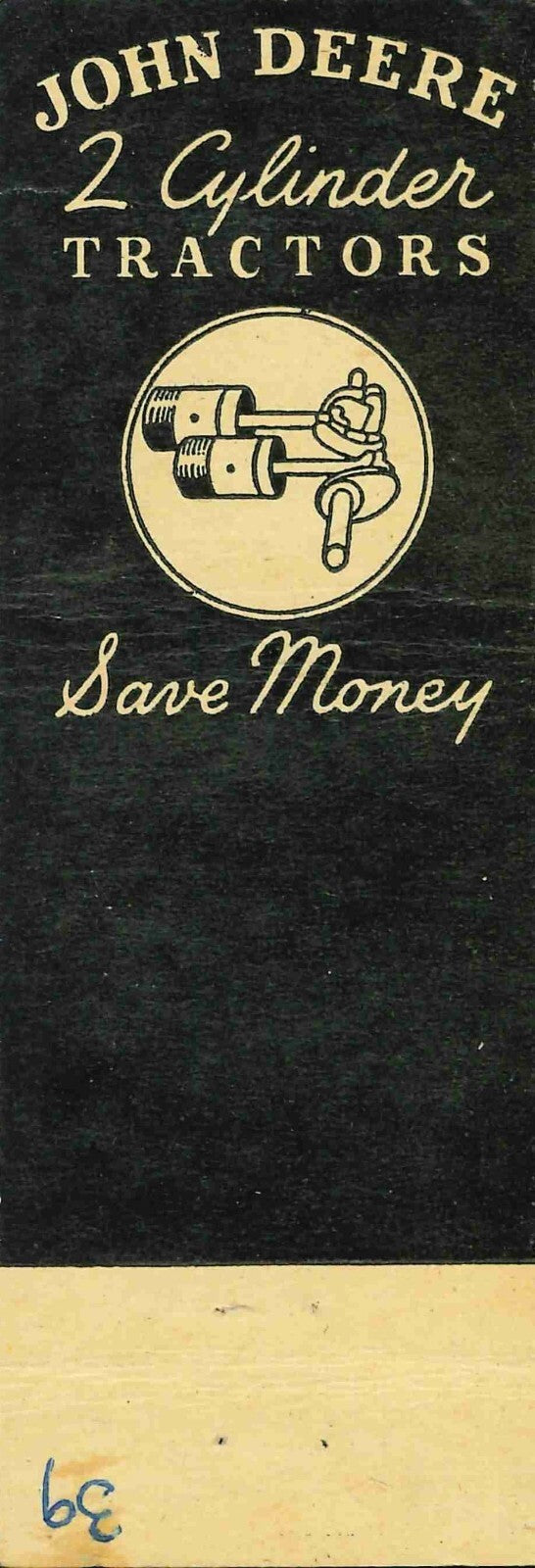 John Deere Matchbook Cover QFE Defiance Auto and Implement Defiance Iowa