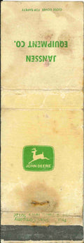 John Deere Matchbook Cover Janssen Equipment Co