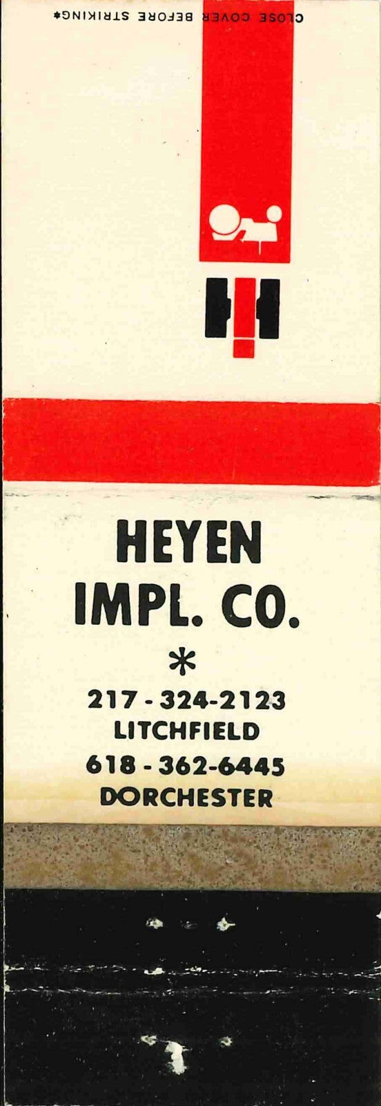 Matchbook Cover International Harvester Heyen Imp Co Litchfield Dorchester