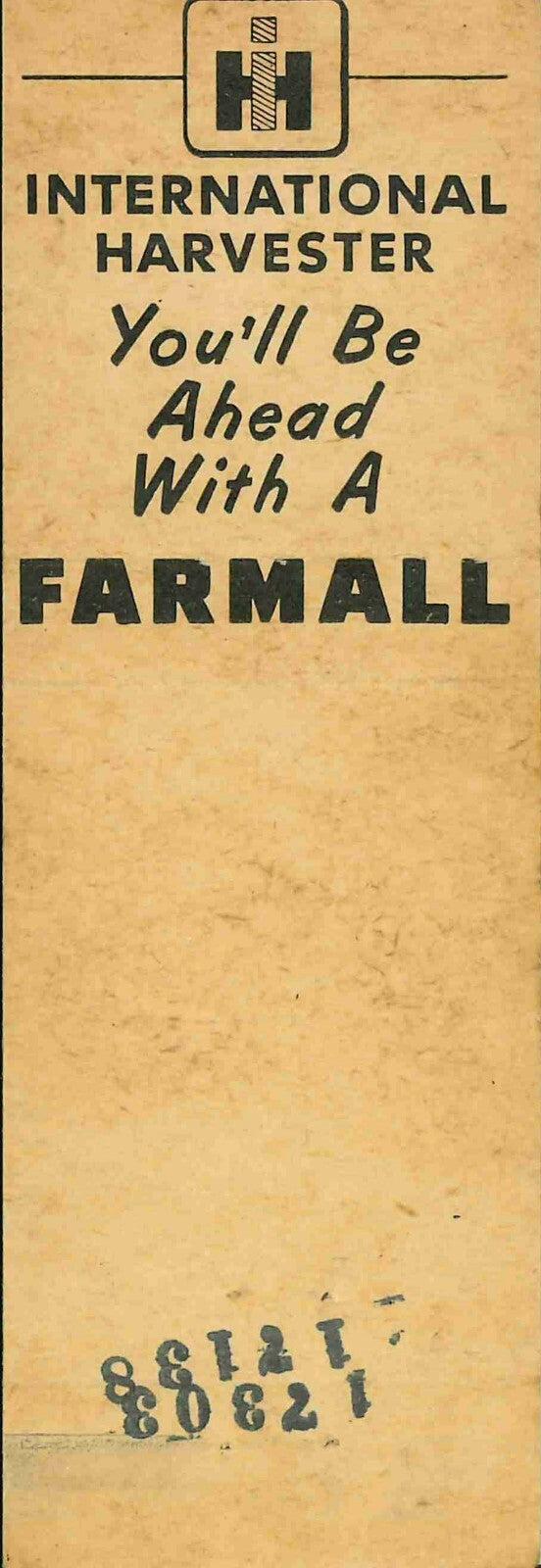 Matchbook Cover Farmall 400 Cheek Wessel East Moline Illinois