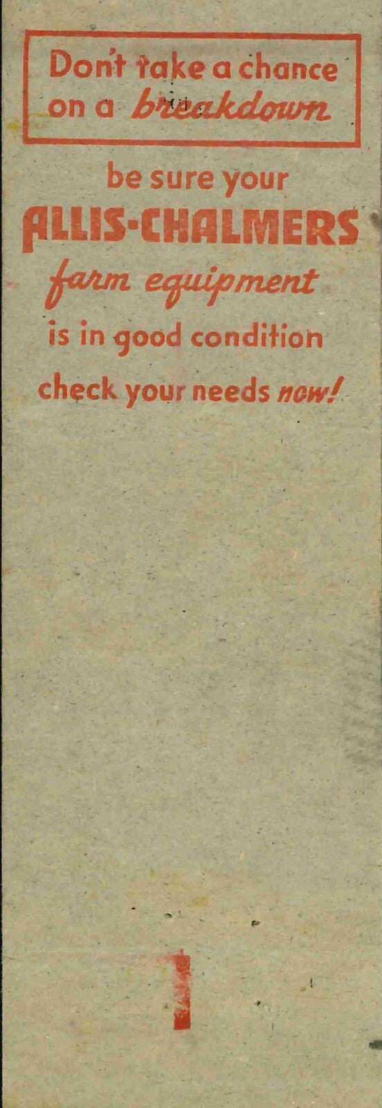 Matchbook Cover Allis Chalmers Tractor Ralph Schmidt Lincoln Iowa