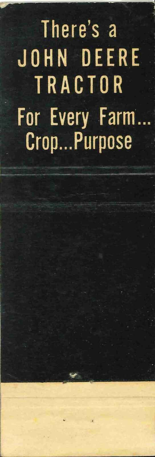 John Deere Matchbook Cover QFE Hutchisons Paducah Texas