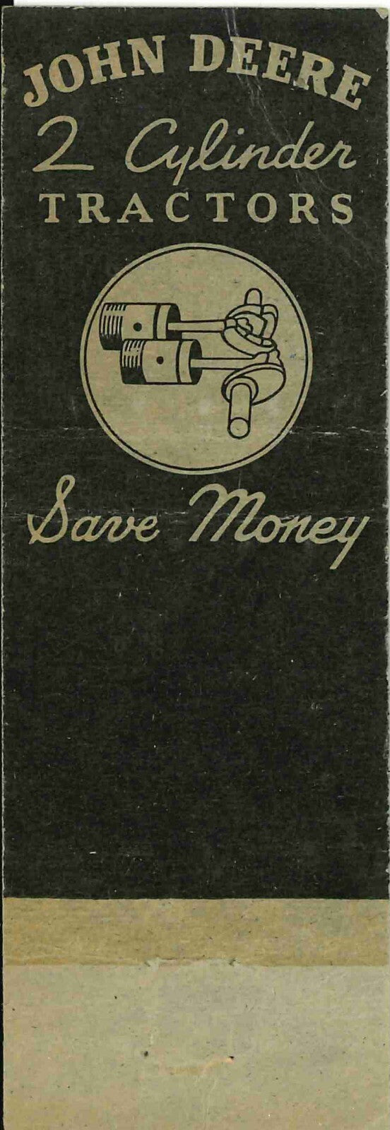 John Deere Matchbook Cover A w/ Mower Johnson Imp Newell IA