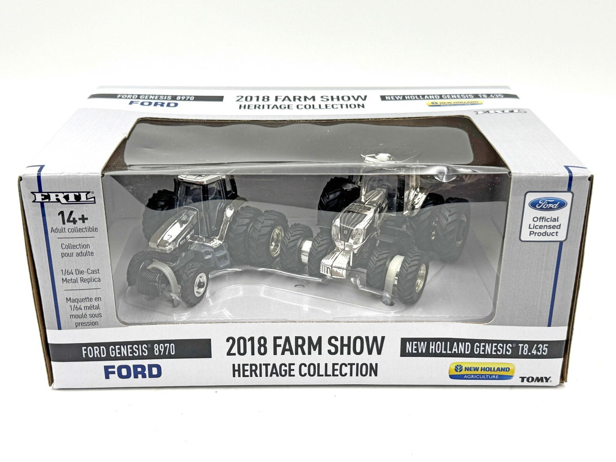 1/64 New Holland 2018 Farm Show Set With Ford 8970 and T8.435, Chrome Chaser