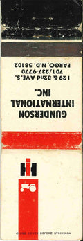 Matchbook Cover International Harvester Gunderson Inc Fargo North Dakota
