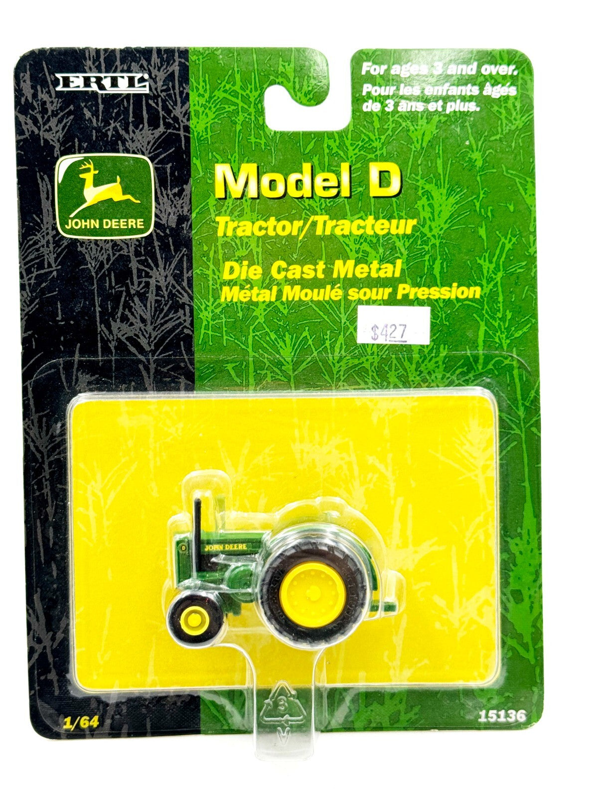 1/64 John Deere Styled D Tractor Wide Front