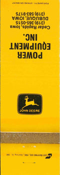 John Deere Matchbook Cover Power Equipment Cedar Rapids IA