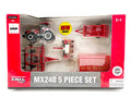 1/64 Case IH MX240 Tractor Set With Manure Spreader, Planter, Chisel Plow, Bale 