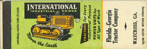 Matchbook Cover International Crawler Tractor Florida Georgia Tractor Co Waycros