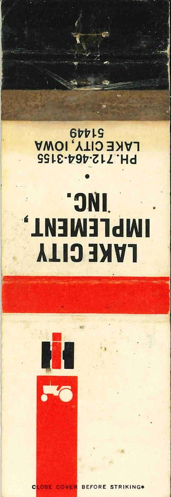 Matchbook Cover International Harvester Lake City Imp Inc Lake City Iowa