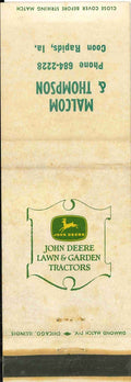 John Deere Matchbook Cover 4 Leg Lawn & Garden Malcom Thompson Coon Rapids IA
