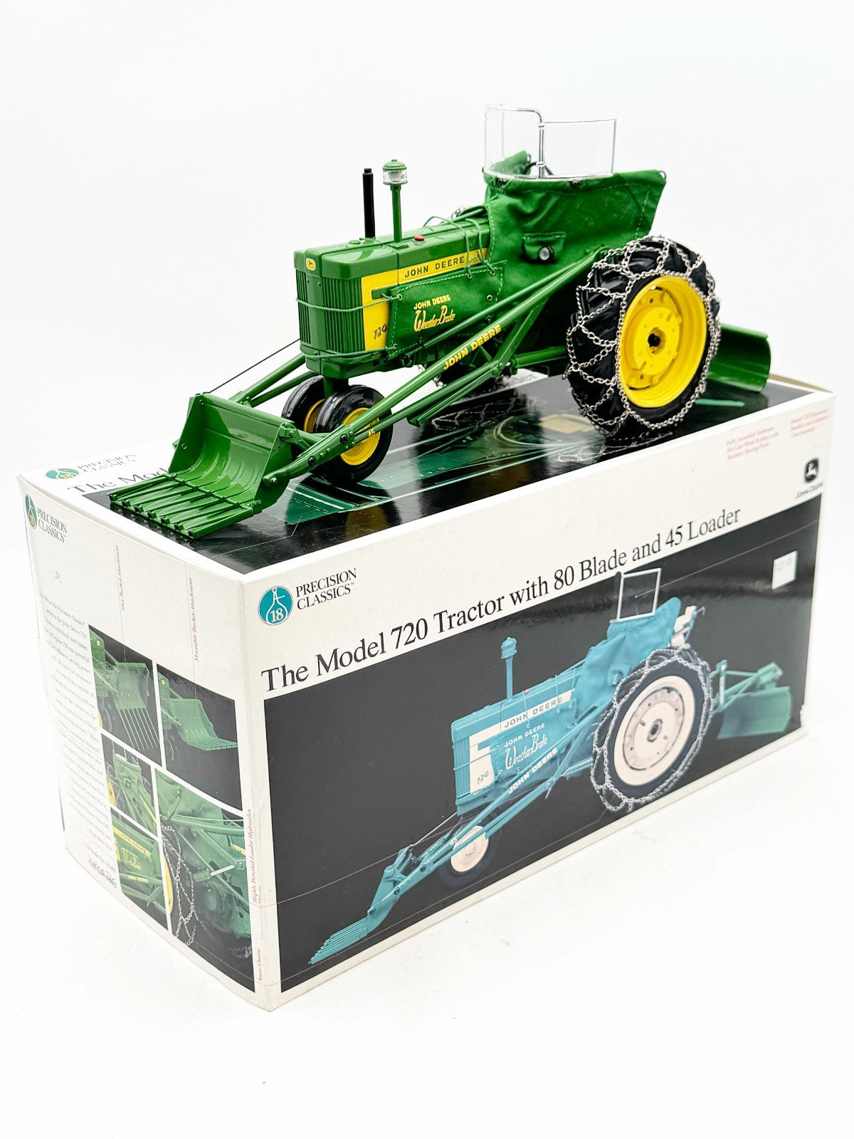 1/16 John Deere 720 Tractor With Loader, Blade, Heat Houser & Chains, Precision
