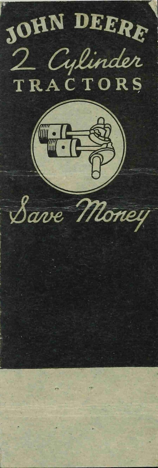 John Deere Matchbook Cover A w/ Mower Bottineau IMPLT CO North Dakota