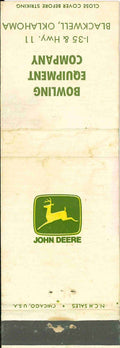 John Deere Matchbook Cover 2 Leg Bowling Equip Co Blackwell OK