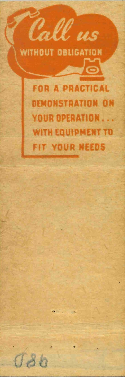 Matchbook Cover Allis Chalmers Crawler E F Craven Greensboro North Carolina