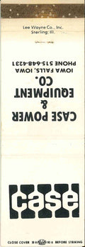 Matchbook Cover J I Case Power and Equip Iowa Falls Iowa