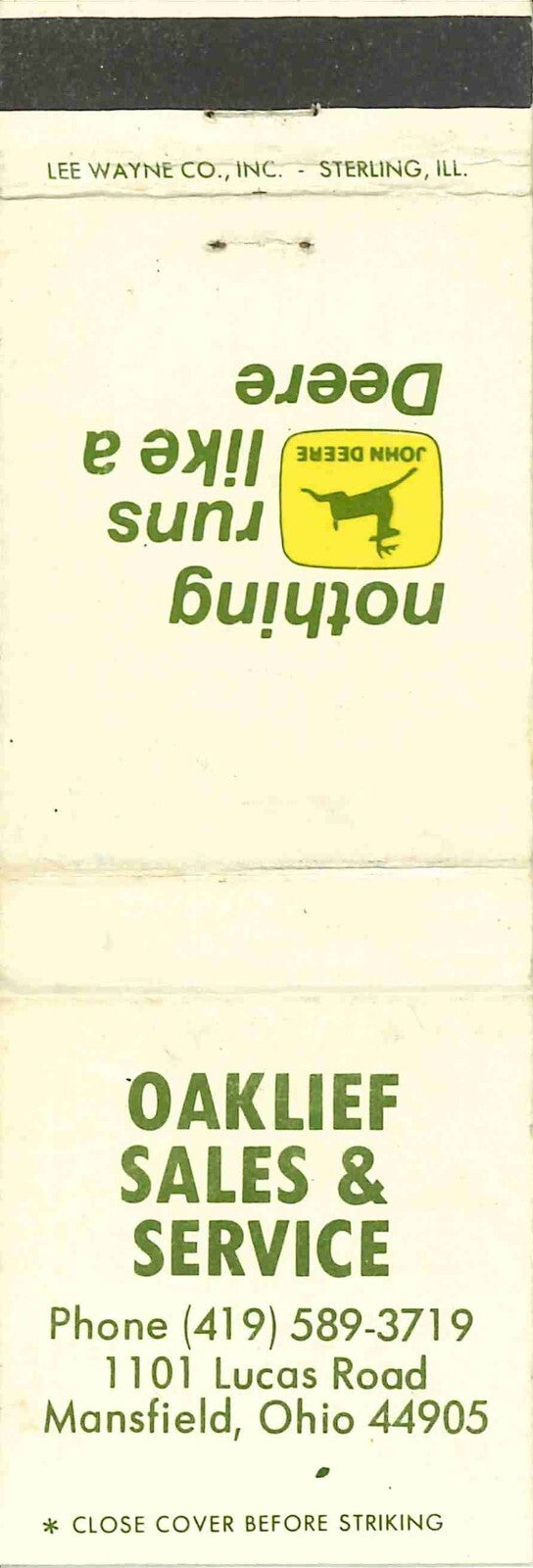 John Deere Matchbook 2 Leg Oaklief Sales & Service Mansfield Ohio