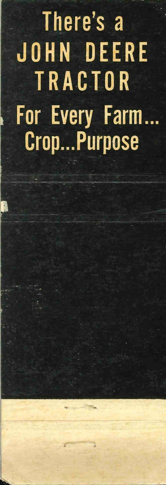 John Deere Matchbook Cover QFE Bismarck Implement CO Bismarck North Dakota