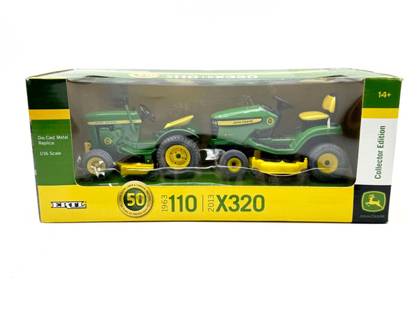 1/16 John Deere 1963 110 & 2013 X320 Lawn & Garden Tractor Set 50TH Anniversary