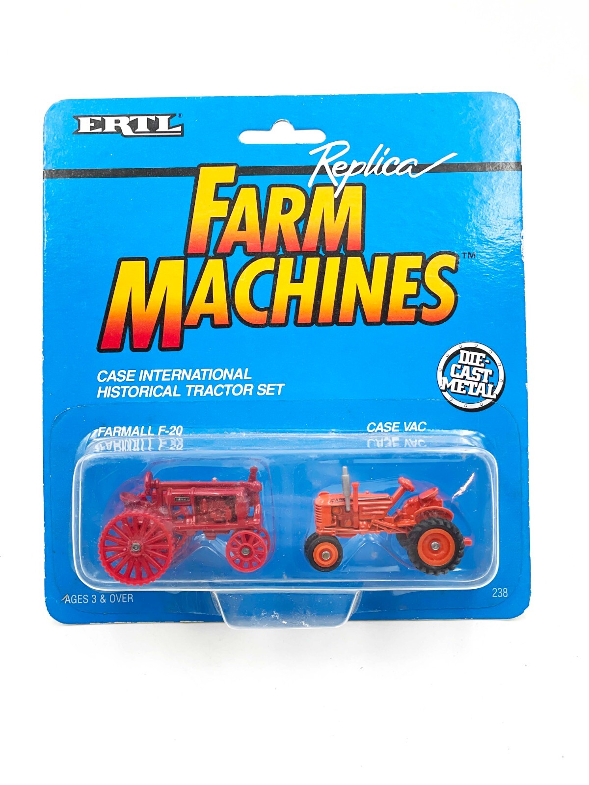 1/64 Farmall Red F-20 And Case Vac 2WD Tractor Set