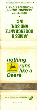 John Deere Matchbook 2 Leg James R Reosencrantz and Son Kensington New Hampshire