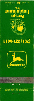 John Deere Matchbook Cover Fargo Implement ND