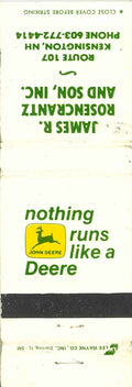 John Deere Matchbook 2 Leg James R Reosencrantz and Son Kensington New Hampshire
