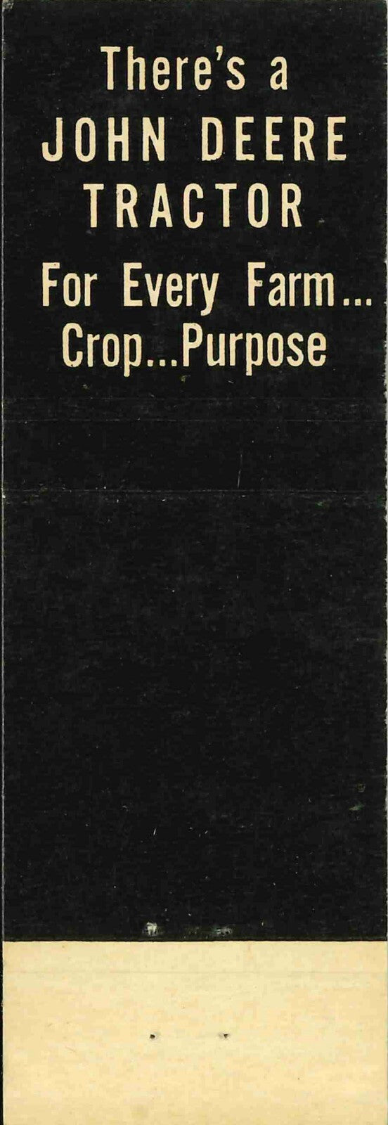 John Deere Matchbook Cover Hollingsworth Nyssa Oregon