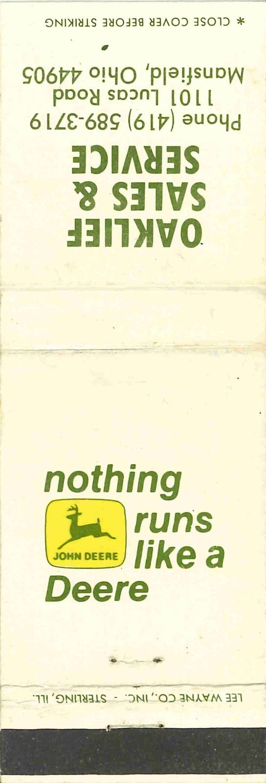John Deere Matchbook 2 Leg Oaklief Sales & Service Mansfield Ohio