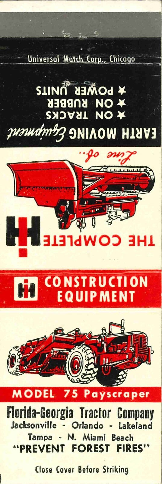 Matchbook Cover International Crawler & Payscraper Florida Georgia Tractor Co