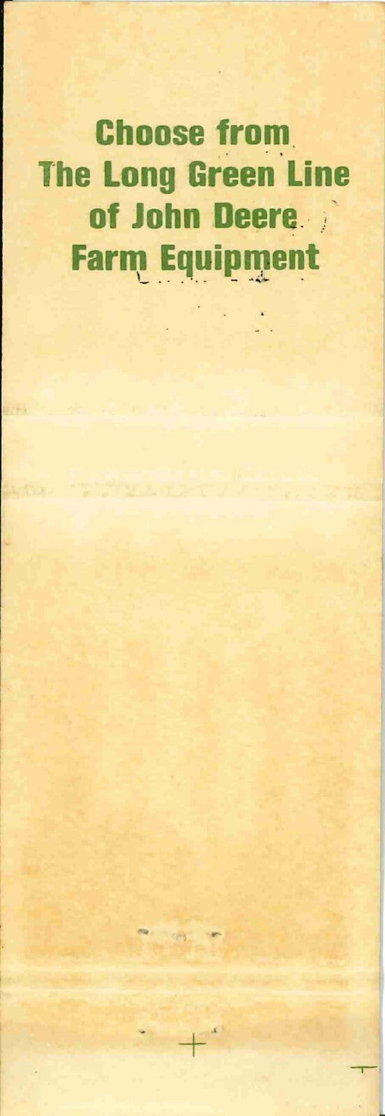 John Deere Matchbook Cover 4 Leg Grover Imp Amboy Minn