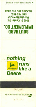 John Deere Matchbook Cover 2 Leg Southard Implement Marshalltown IA